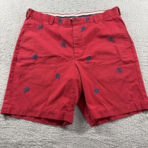 VINTAGE Brooks Brothers Lobster Embroidered Shorts Mens 36 Cotton AOP
